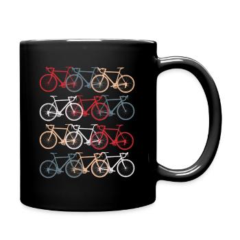 Fahrrad bunte Fahrräder hobby - Tasse einfarbig - Schwarz - Rechts