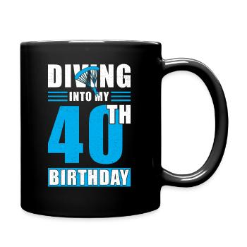 Parachutiste cadeau 40 ans - Mug uni - noir - Droite