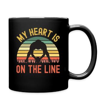 My Heart Is On The Line Rugby Offensive - Full Colour Mug - black - Right