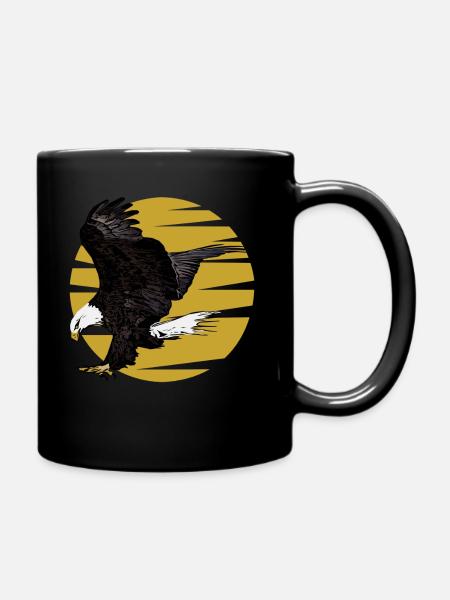 Adler Aufdruck Vogel Motiv Aufdruck Vogelmotiv - Tasse einfarbig - Schwarz