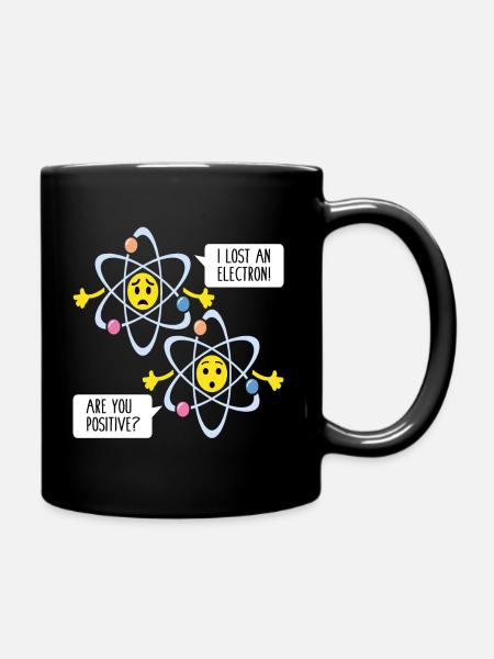 Funny Electron Pun Chemistry Science Teacher - Full Colour Mug - black