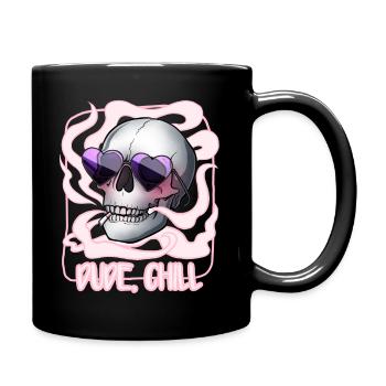 Chill Totenkopf Print - Tasse einfarbig - Schwarz - Rechts