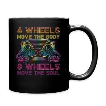 Cool Roller Skating Skate Girl - Full Colour Mug - black - Right
