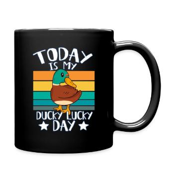 My Ducky Lucky Day - Mignon Canard Stockente - Mug uni - noir - Droite
