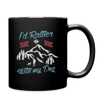 Funny Hiking Hiking with dog - Full Colour Mug - black - Right