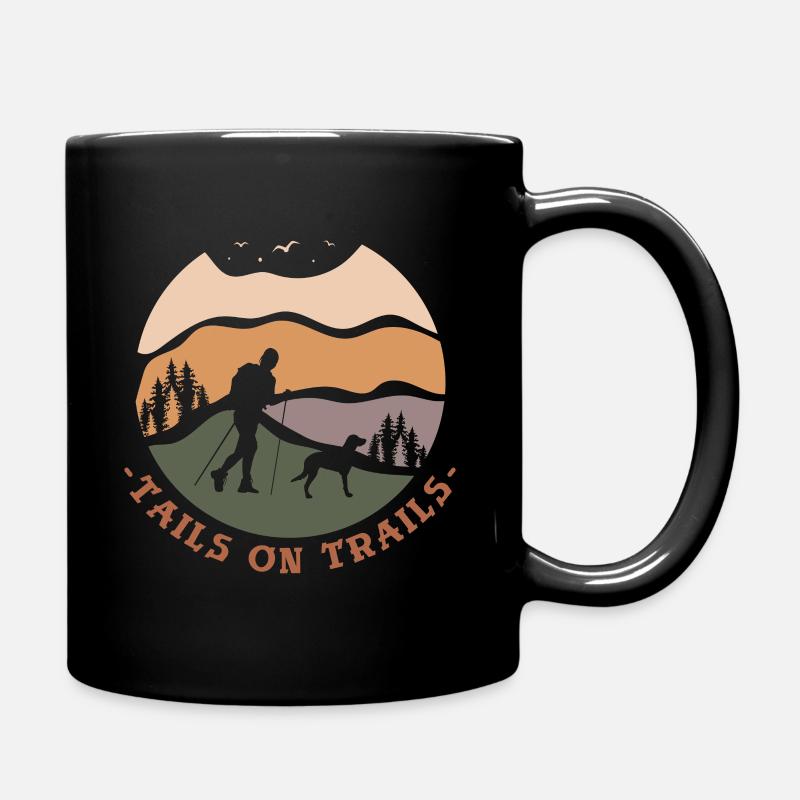 Lustiges Wandern Wandern mit Hund - Tasse einfarbig - Schwarz