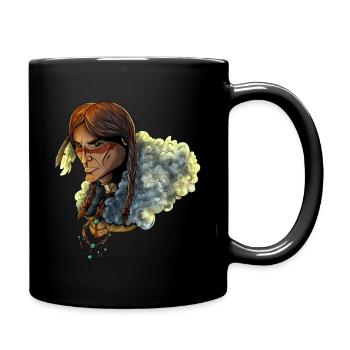 Amerikanischer Ureinwohner - Native American - Full Colour Mug - black - Right