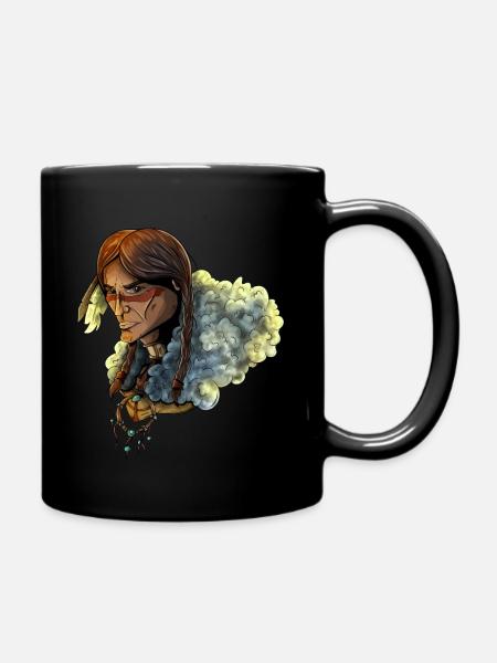 Amerikanischer Ureinwohner - Native American - Full Colour Mug - black