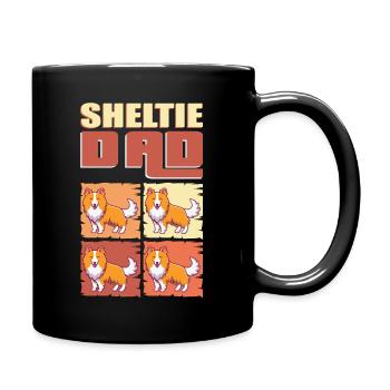 Sheltie Dad Shetland Sheepdog Herrchen Geschenk - Tasse einfarbig - Schwarz - Rechts