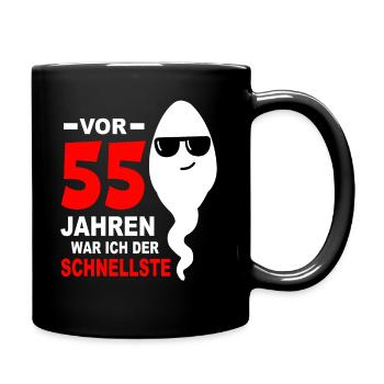 55. Geburtstag 55 Jahre 55 Jahrestag 55. Jubiläum - Tasse einfarbig - Schwarz - Rechts
