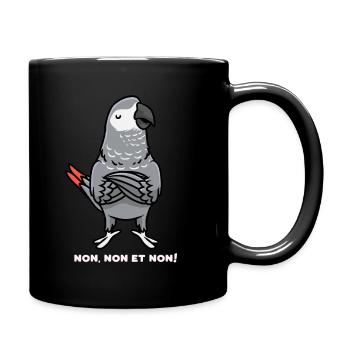 Perroquet jaco Humour Gris du Gabon - Mug uni - noir - Droite