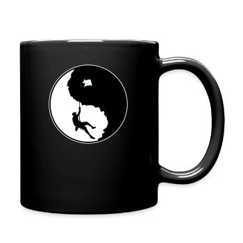 Climbing Yin Yan | Bouldering Rock Climbing - Full Colour Mug - black - Right