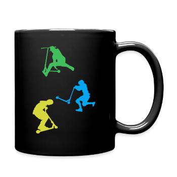 Scooter Fahrer Freestyle Scooter Stuntscooter - Tasse einfarbig - Schwarz - Rechts