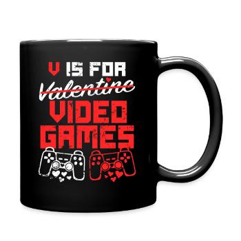 V Is For Valentine Video Games - Saint Valentin - Mug uni - noir - Droite