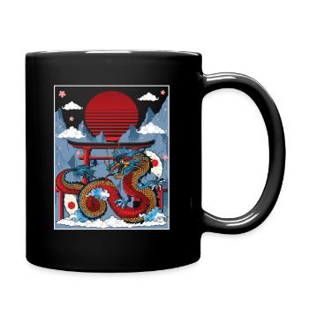 Dragon japonais Temple du pouvoir - Mug uni - noir - Droite