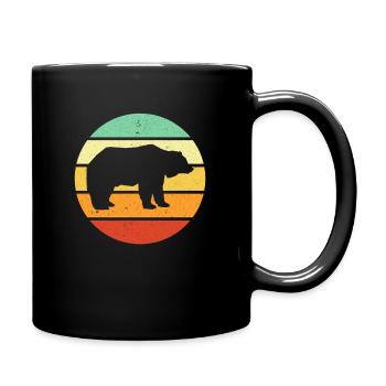 Ours Rétro ours vintage ours polaire Grizzly ours brun - Mug uni - noir - Droite