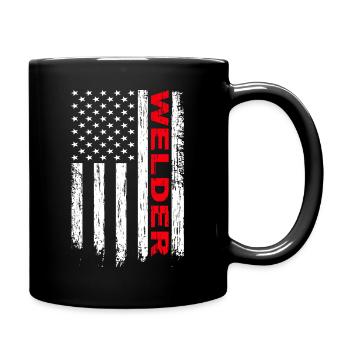 TIG Welder America Flag - Full Colour Mug - black - Right