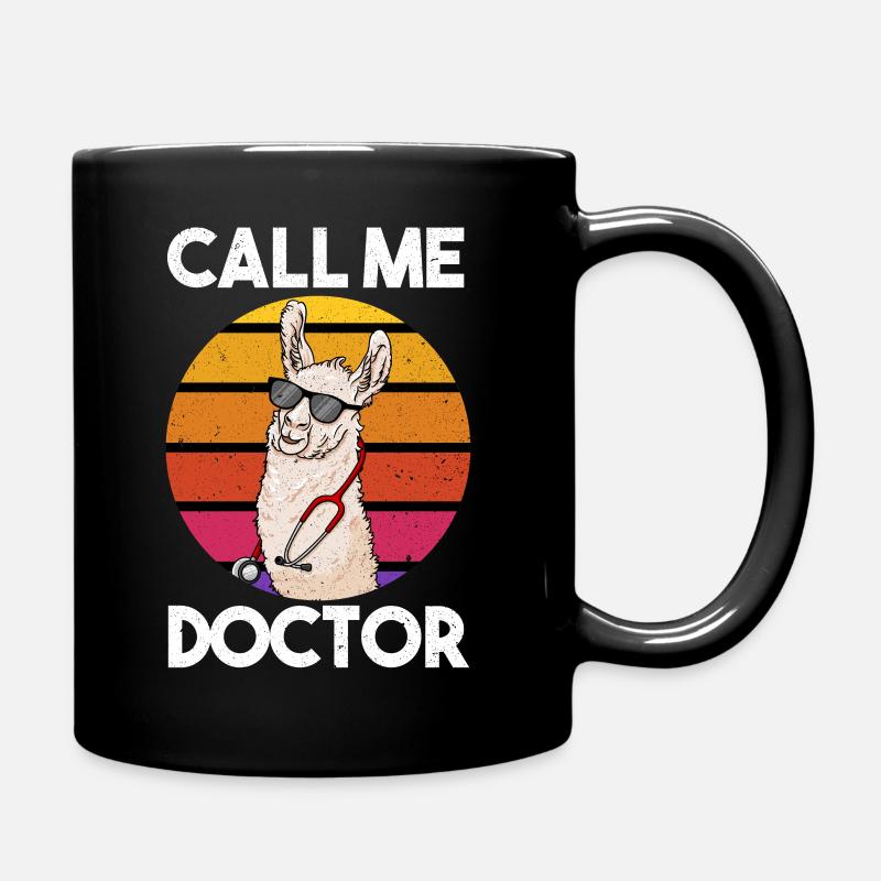 Call Me Docteur Lama Llama Docteur - Mug uni - noir