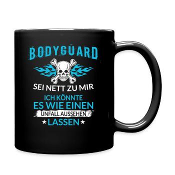 Lustiger Bodyguard Spruch Unfall Aussehen Lassen - Tasse einfarbig - Schwarz - Rechts