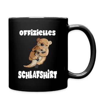 Offizielles Schlafshirt Schlafanzug Pyjama Otter - Tasse einfarbig - Schwarz - Rechts