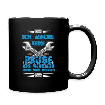 Schraubenschlüssel Spruch Hobby Bastler Schrauber - Tasse einfarbig - Schwarz - Rechts