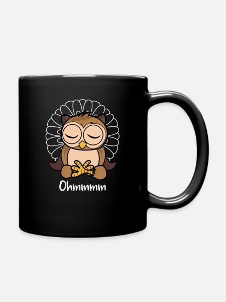 Hibou de méditation - Hibou yoga - Mug uni - noir