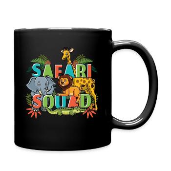 Safari Squad Zoo Afrikanische Tiere - Tasse einfarbig - Schwarz - Rechts