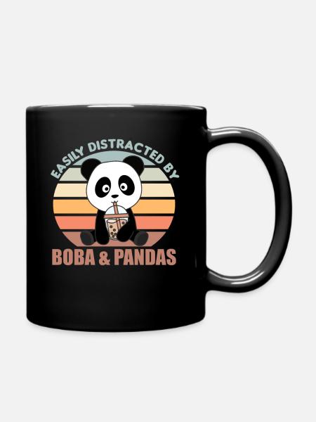 Bubble Tea Panda chocolat animaux doux Boba - Mug uni - noir