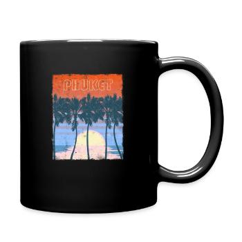 Retro Phuket Thailand Beach Vacation Souvenir - Full Colour Mug - black - Right