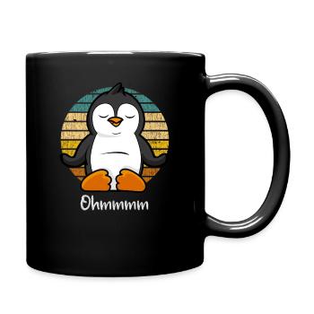 Meditation Penguin - Yoga Penguin - Full Colour Mug - black - Right
