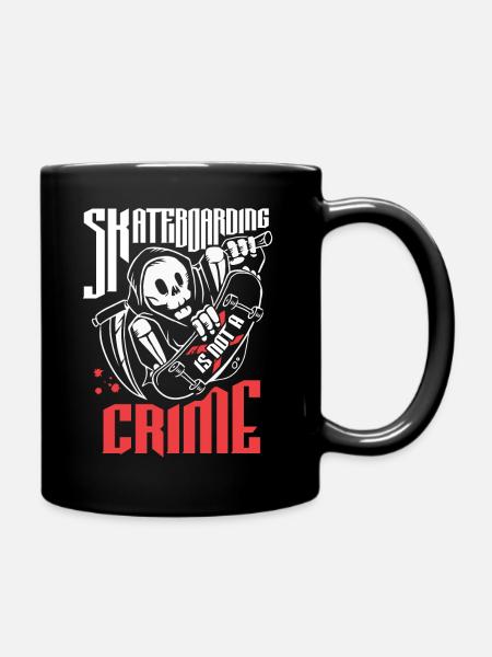 Skateboarding Skateboarding is not a crime - Full Colour Mug - black
