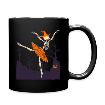 Ballerine squelette dansante d’Halloween - Mug uni - noir - Droite