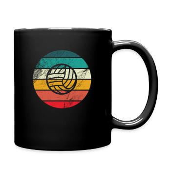 Beach Volleyball Volleyballer - Retro Volleyball - Full Colour Mug - black - Right