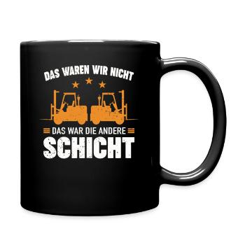 Gabelstapler Staplerfahrer Lagerarbeiter Beruf - Tasse einfarbig - Schwarz - Rechts