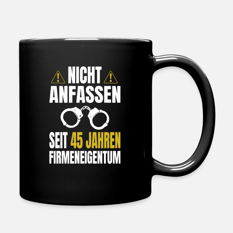 45 Jähriges Dienstjubiläum Firmenjubiläum - Tasse einfarbig - Schwarz