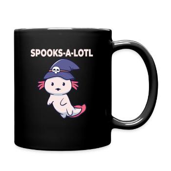 Halloween Axolotl Costume Spooks-A-Lotl - Full Colour Mug - black - Right