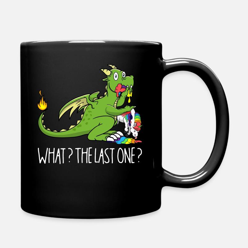 Wie das letzte Einhorn T-rex isst Einhorn Dino - Tasse einfarbig - Schwarz