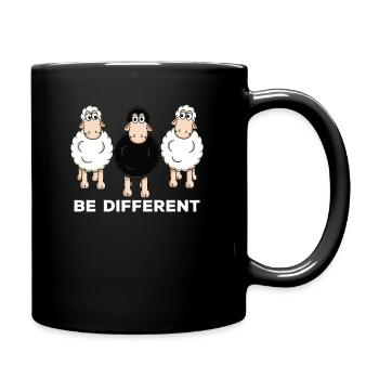Sheep Sheep Be different Gift - Full Colour Mug - black - Right