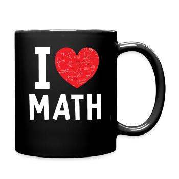 I love math heart mathematics - Full Colour Mug - black - Right