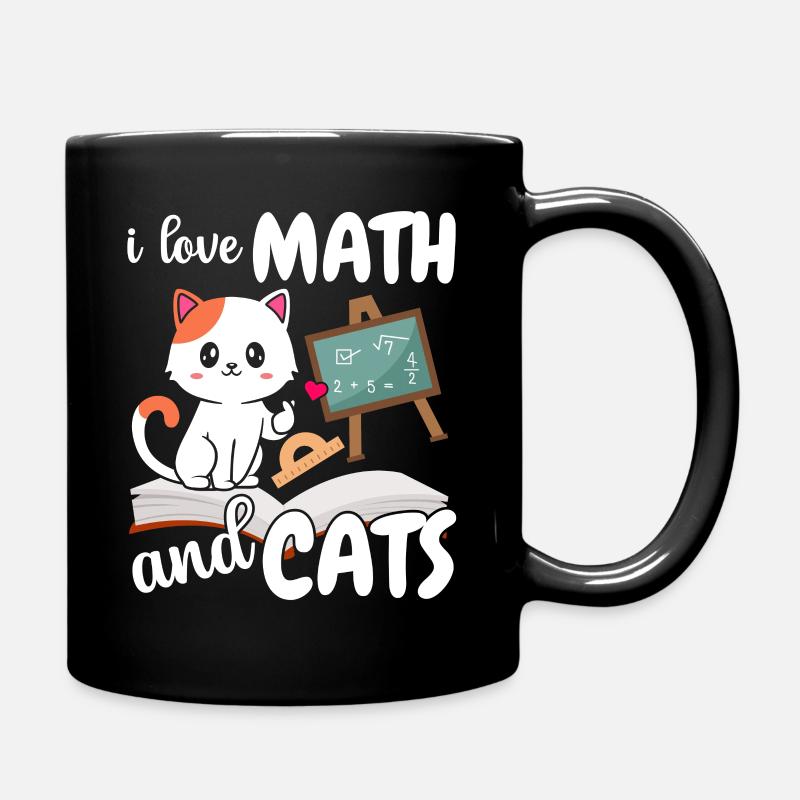 Ich Liebe Mathe Und Katzen Mathematik - Tasse einfarbig - Schwarz