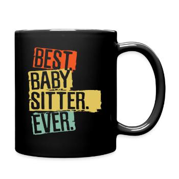 Best Babysitter Ever Babysitting - Full Colour Mug - black - Right