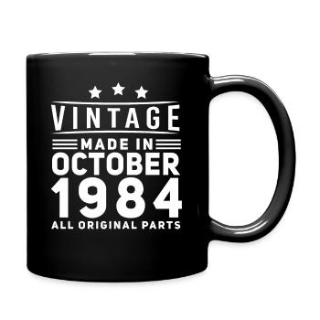 Born in 1984 in October Gift - Full Colour Mug - black - Right