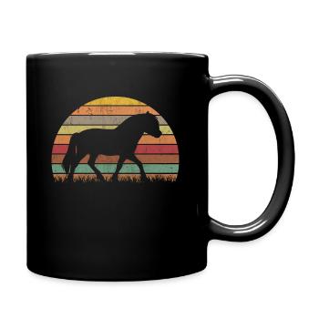 Fjord Horse Retro Norwegian Horse Fjord Horse - Full Colour Mug - black - Right