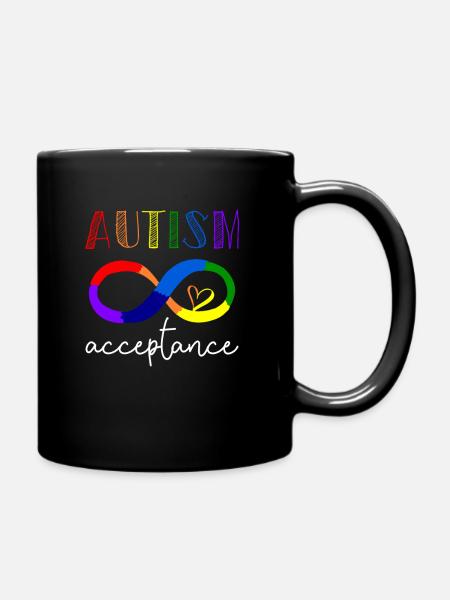 Autism Acceptance Awareness Vintage Colorful - Tasse einfarbig - Schwarz