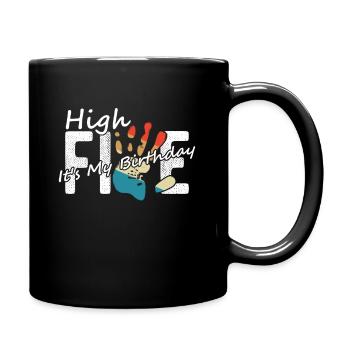 Hi Five Birthday Hi 5 Jahre Geburtstag Geschenk - Tasse einfarbig - Schwarz - Rechts