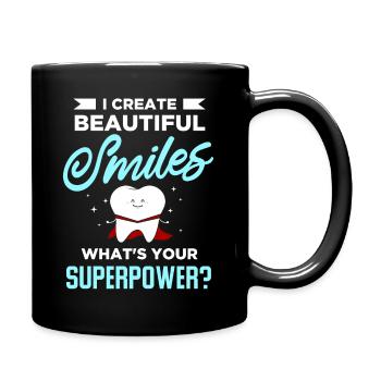 Zahnarzt Geschenk Zahn Dentist Dental Doktor Zähne - Tasse einfarbig - Schwarz - Rechts