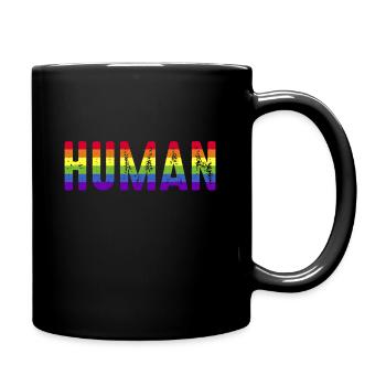 LGBT GAY PRIDE GAY LESBIANS CSD RAINBOW - Full Colour Mug - black - Right