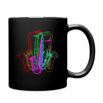 Vintage Saxophone 90 80 Saxophone Jazz - Mug uni - noir - Droite