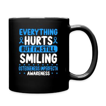Osteogenesis Imperfecta Awareness Blue Ribbon - Full Colour Mug - black - Right