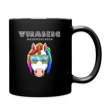 Wurmberg Niedersachsen Snowboard Ski Einhorn - Tasse einfarbig - Schwarz - Rechts